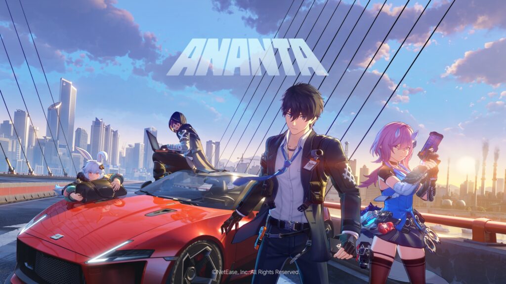 Official Ananta key art showing three Agents of the A.C.D. and the Nova City skyline — no official spec comparison chart has been published yet
